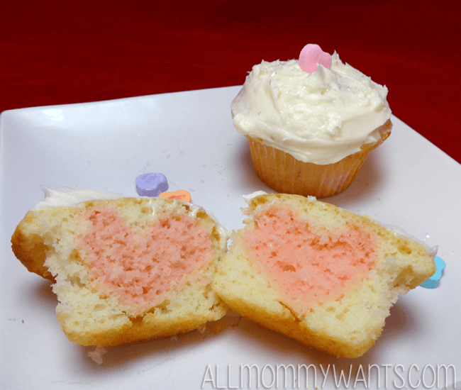 Hidden Heart Valentine Cupcakes