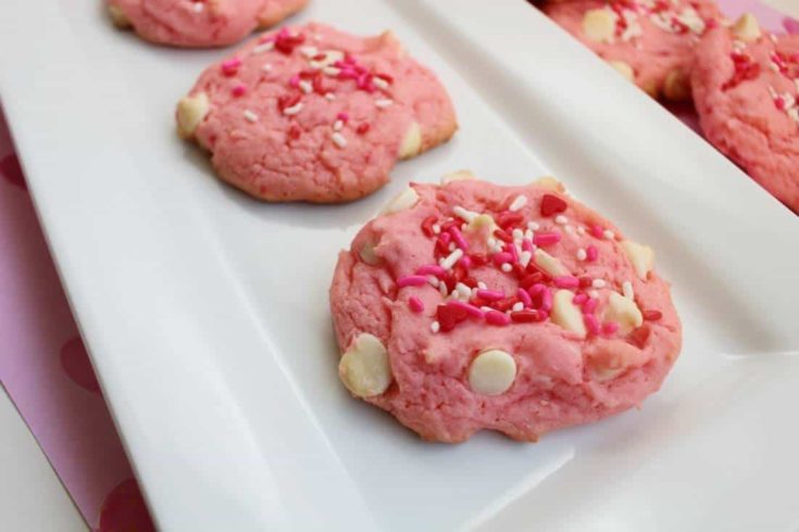 Cake Mix Strawberry White Chocolate Cookies