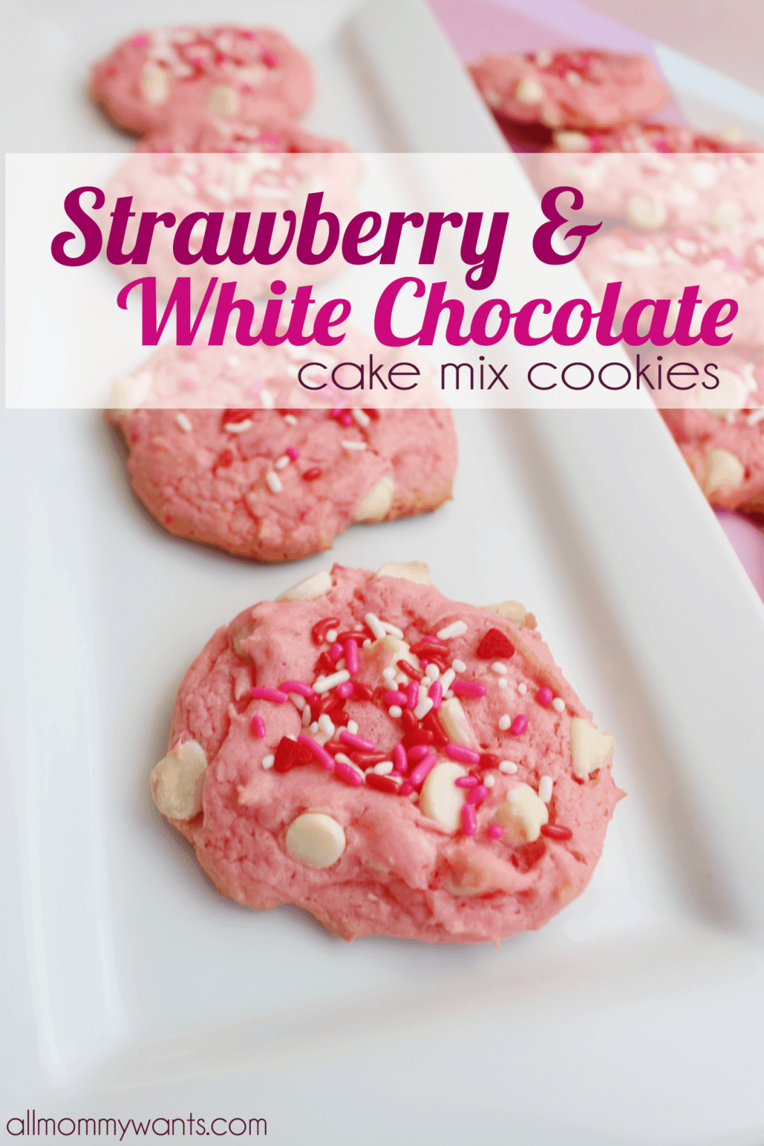 Cake Mix Strawberry White Chocolate Cookies