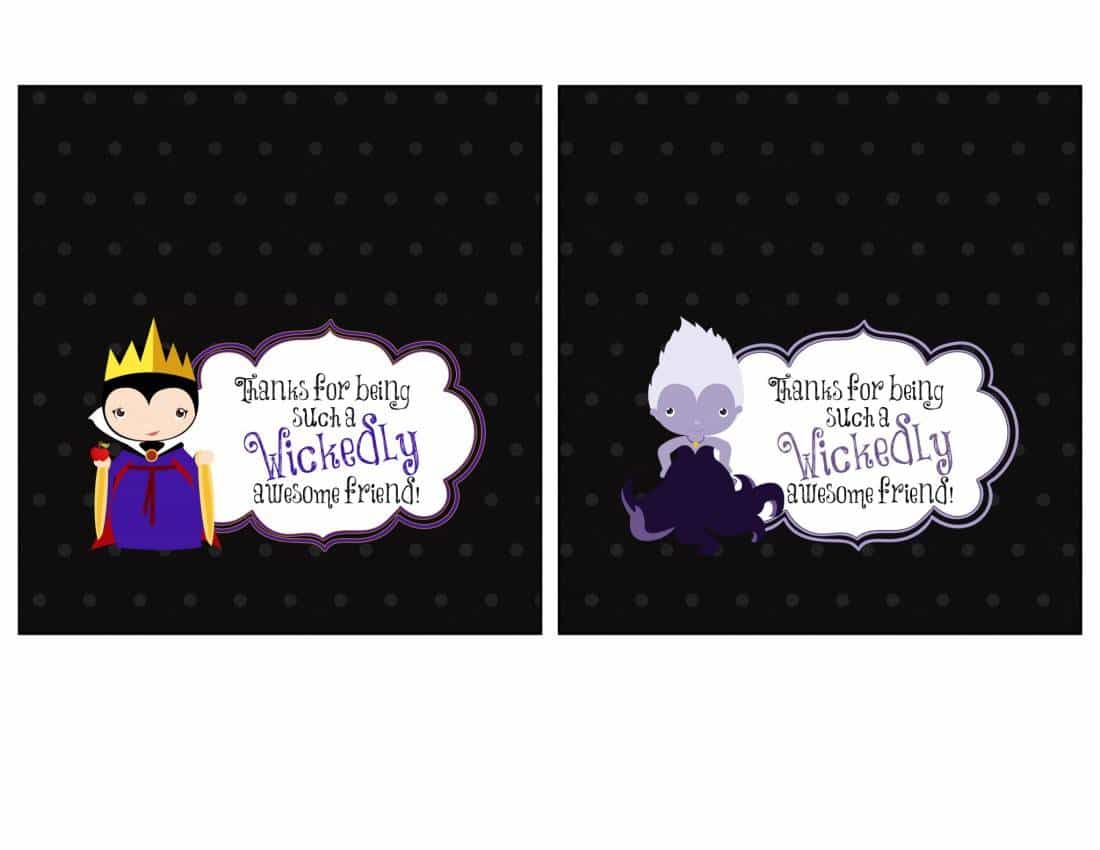 Party Favor Printables &#8211; Candy Bar Wrappers Featuring Disney Villains Maleficent &#038; Captain Hook