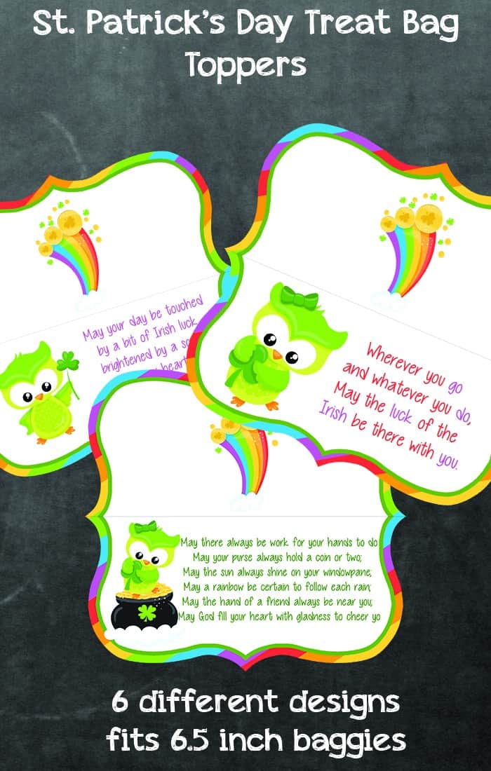 Printables: St. Patricks’s Day Treat Bag Toppers