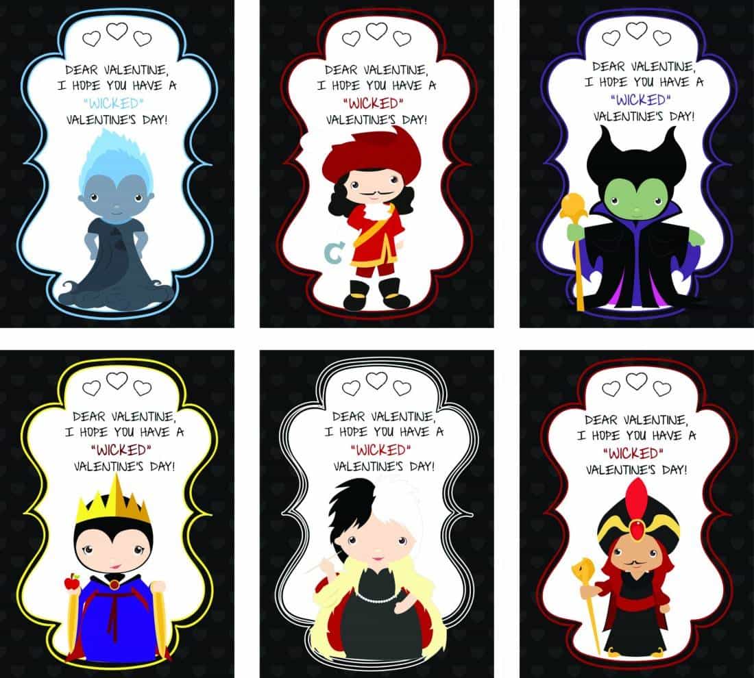 Get A Little Wicked With These Disney Villains Printable Valentines