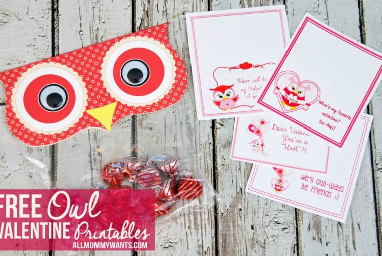 Print These Adorable Owl Valentines And Treat Bag Toppers!