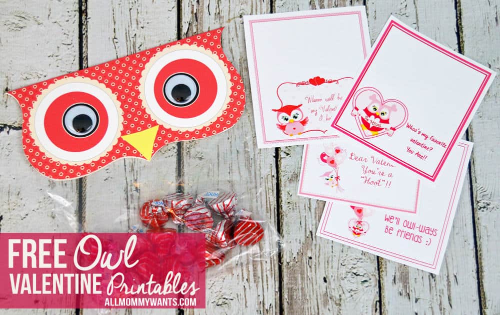 Print These Adorable Owl Valentines And Treat Bag Toppers!