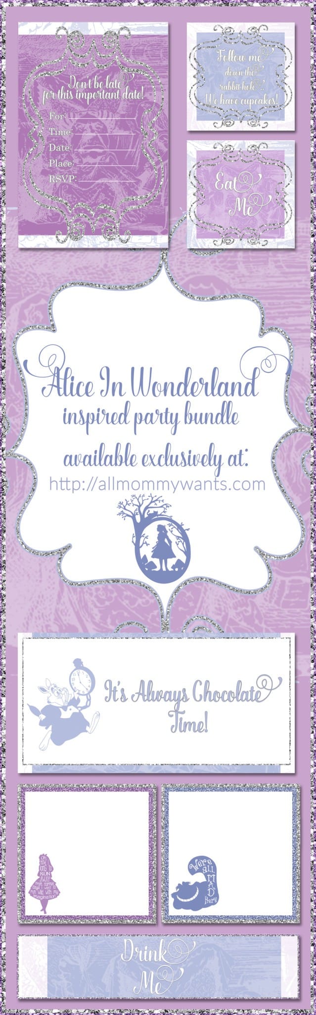 Free Printables &#8211; Alice In Wonderland Themed Party Printables