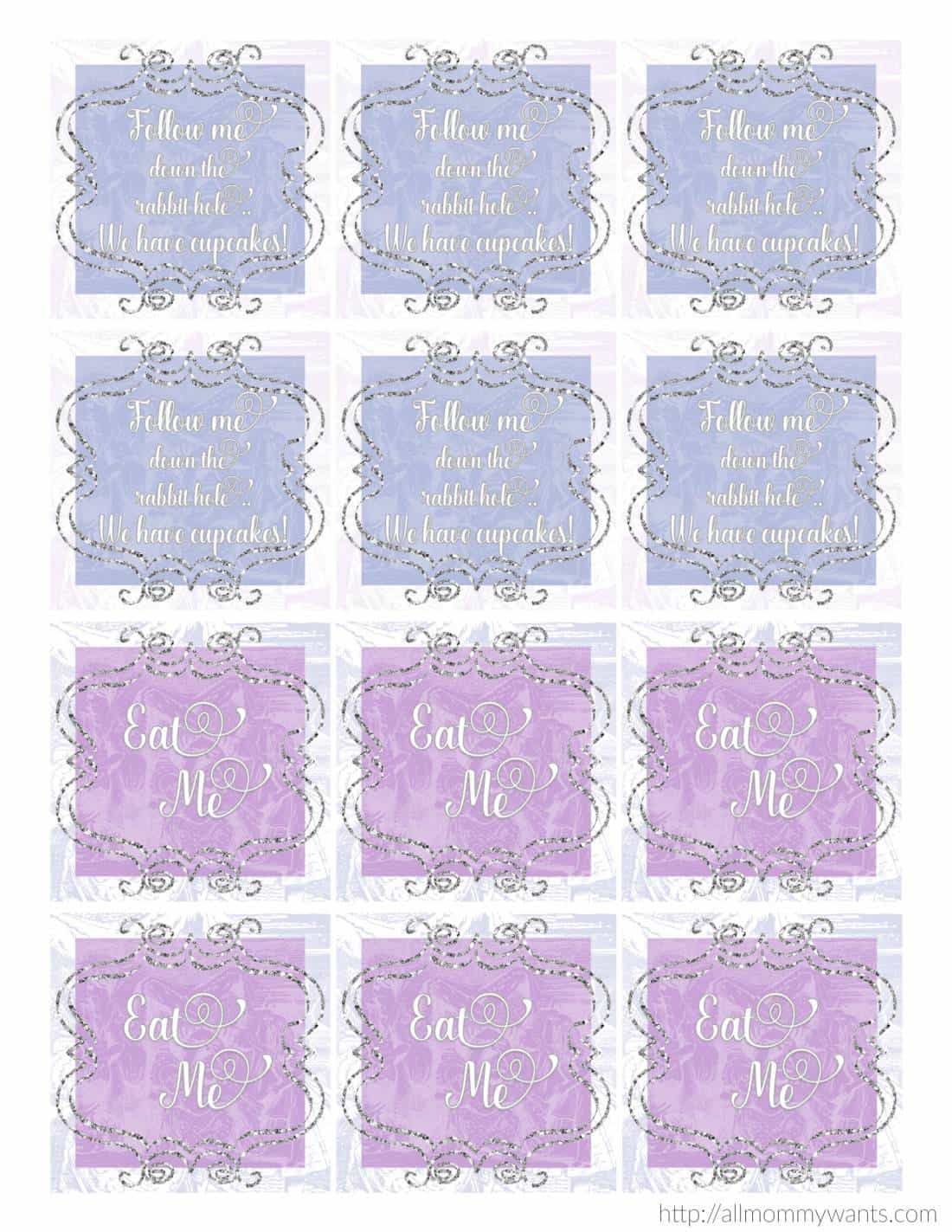 Free Printables &#8211; Alice In Wonderland Themed Party Printables