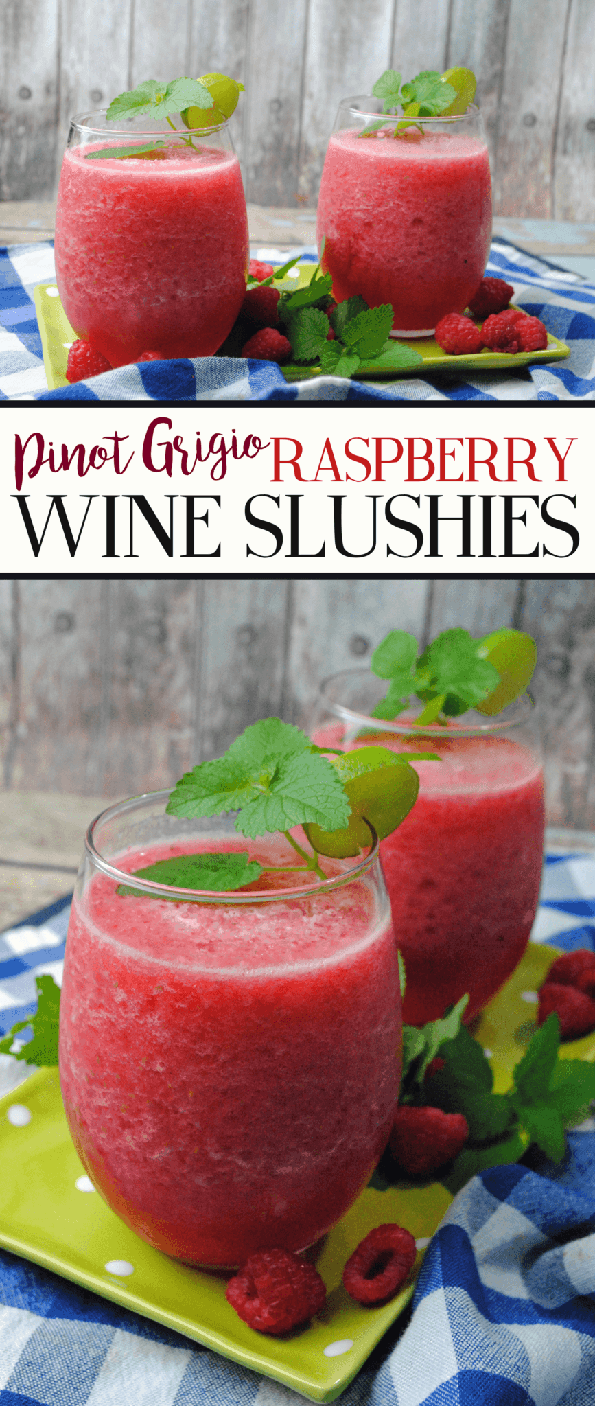 Pinot Grigio Raspberry Wine Slushies Summer Cocktail