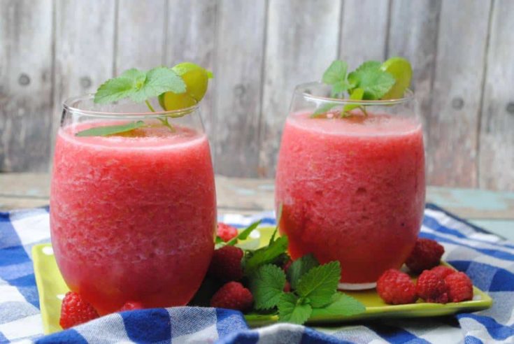Pinot Grigio Raspberry Wine Slushies Summer Cocktail