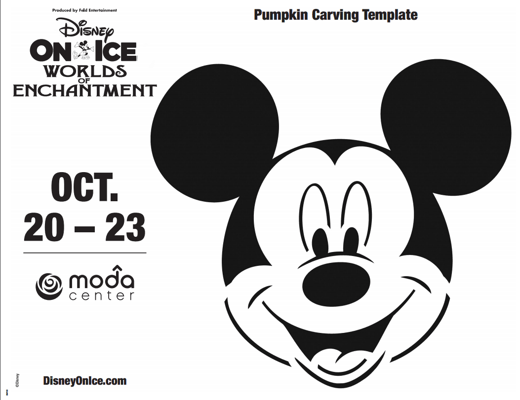 Printable: Mickey Mouse Pumpkin Carving Template