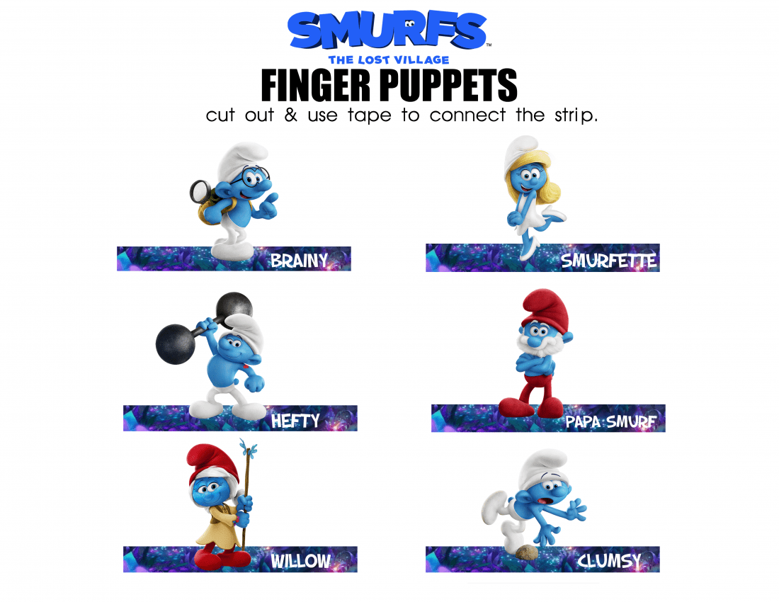 Smurfs: The Lost Village Review Plus Finger Puppets Craft (free Printable)