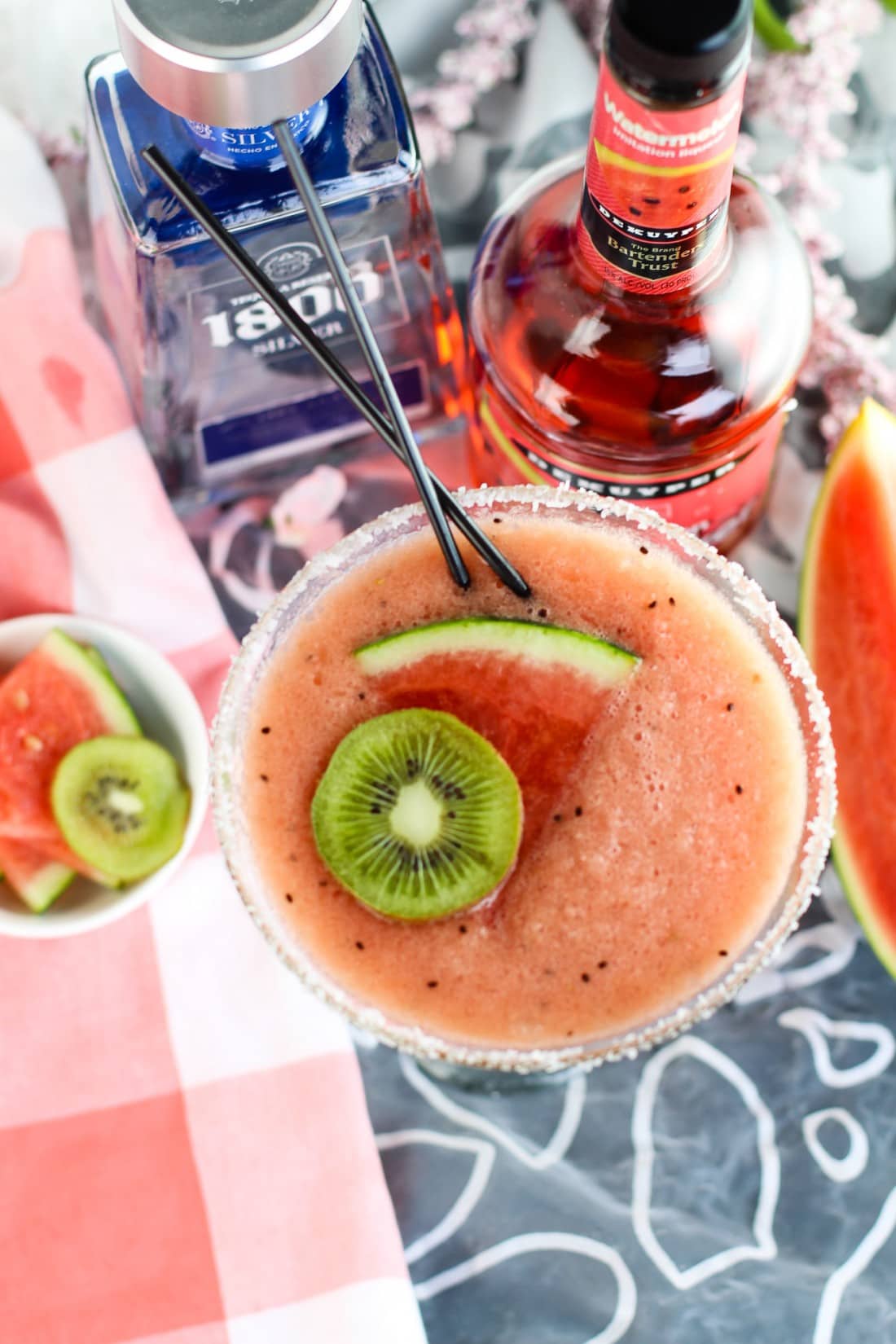 Fresh Kiwi + Watermelon Margarita