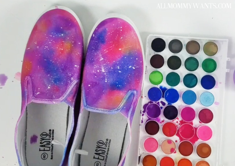 Diy – Unicorn Galaxy Watercolor Shoes Tutorial (video)