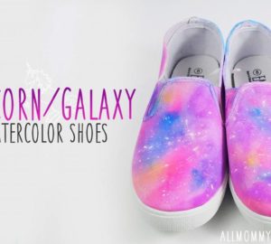 Diy – Unicorn Galaxy Watercolor Shoes Tutorial (video)