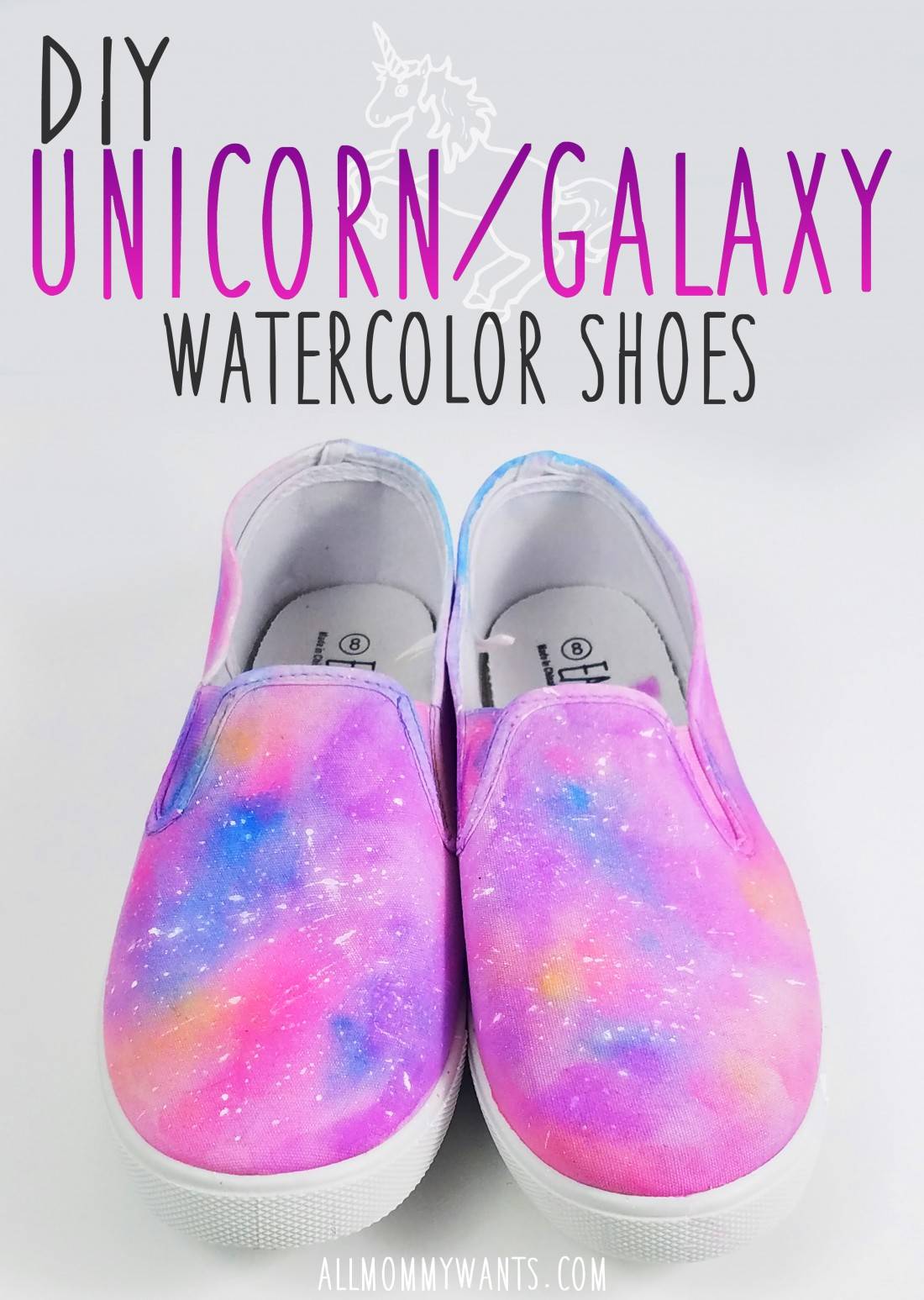 Diy – Unicorn Galaxy Watercolor Shoes Tutorial (video)