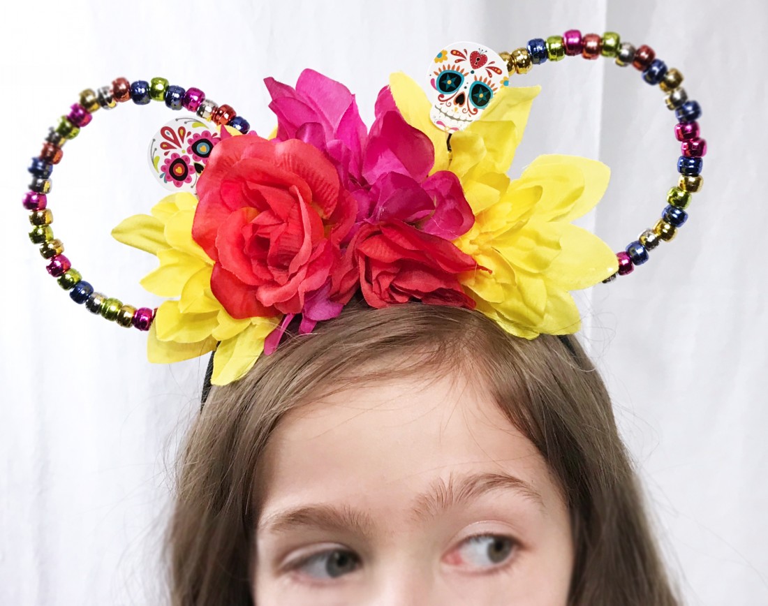 Disney Parks Black Floral Lace Minnie Ears Coco Dia de Los Muertos Headband 
