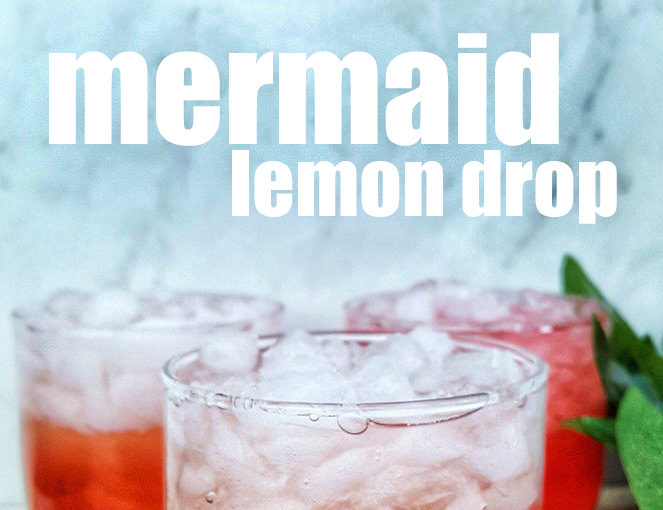 Red Mermaid Lemon Drop Summer Cocktail