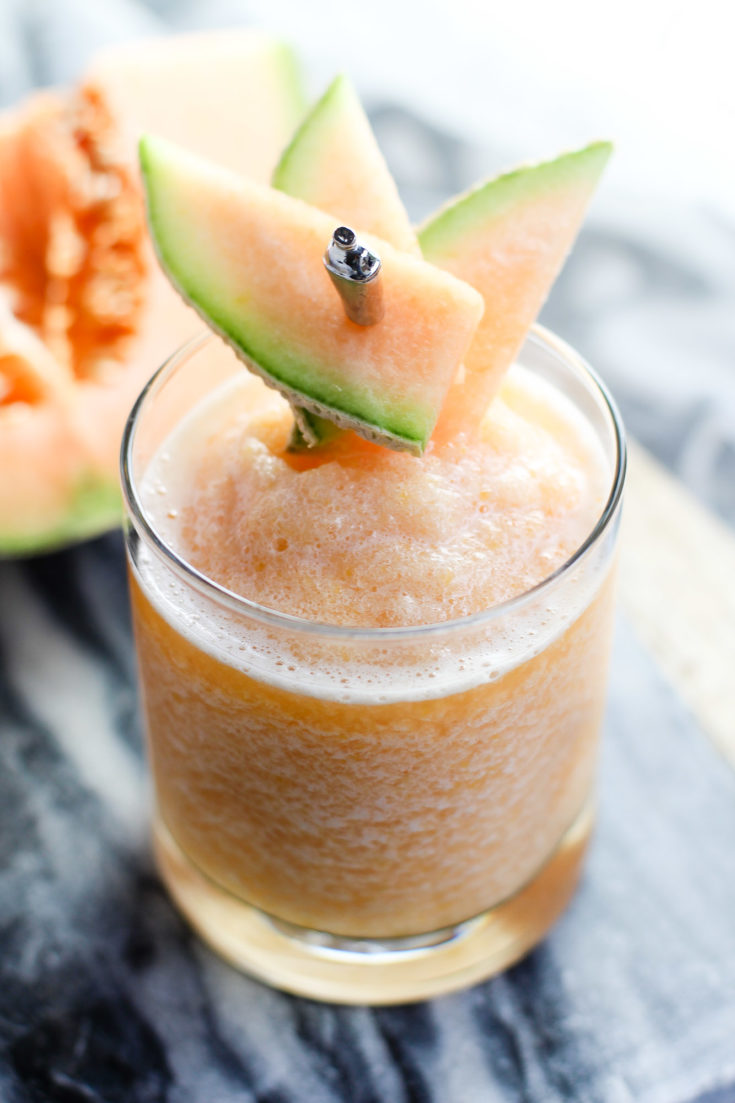 Cantaloupe And Peach Hard Slush Frozen Cocktail