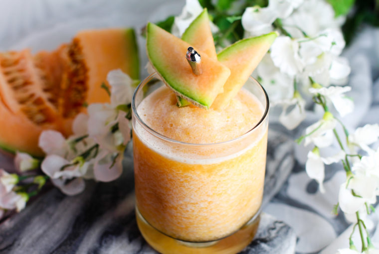 Cantaloupe And Peach Hard Slush Frozen Cocktail