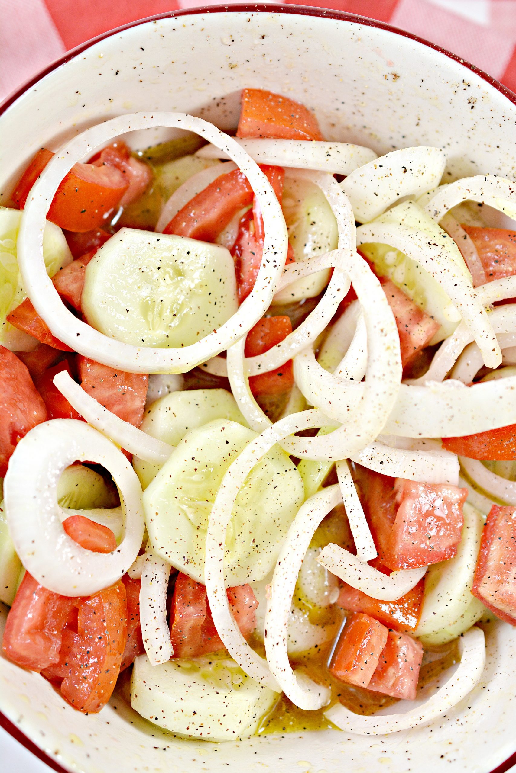 Cucumber, Onion and Tomato Salad | Life She Has