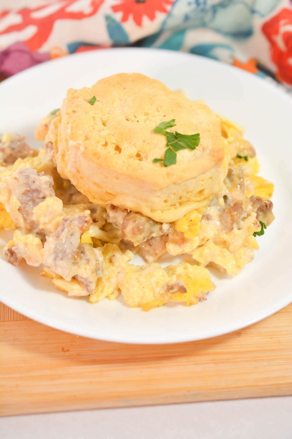 Biscuits and Gravy with Sausage and Egg Breakfast Casserole Life She Has