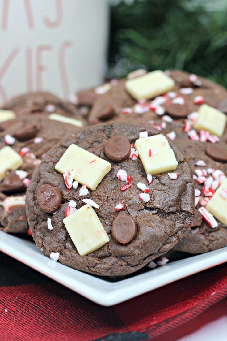 Chocolate Candy Cane Cake Cookies