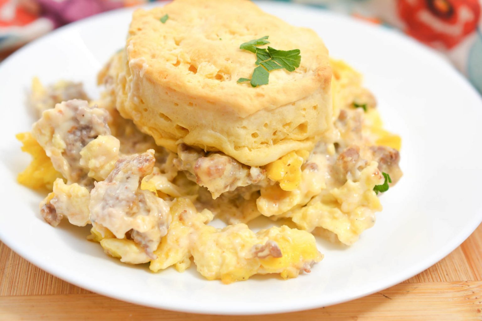 Biscuits And Gravy With Sausage And Egg Breakfast Casserole Life She Has