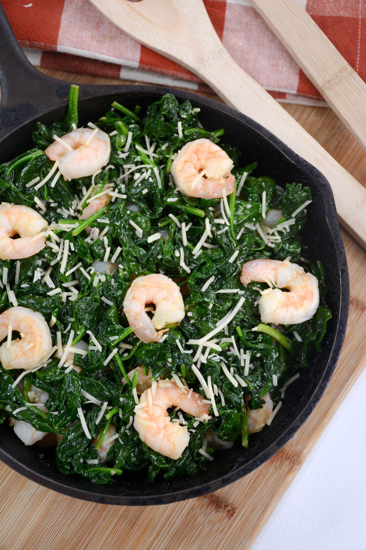 Shrimp and Sauteed Spinach