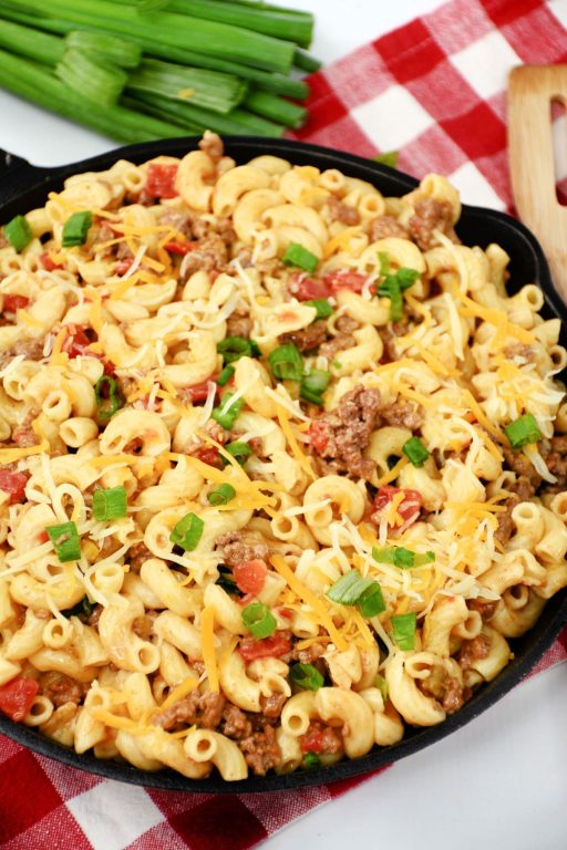 One Pot Cheeseburger Pasta - Life She Has