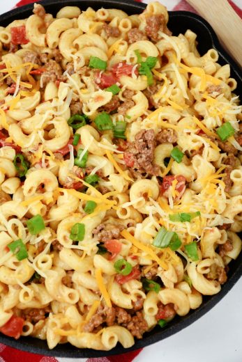 One Pot Cheeseburger Pasta - Life She Has