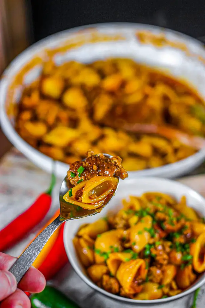 Pasta shells with ground beef 5 683x1024 1